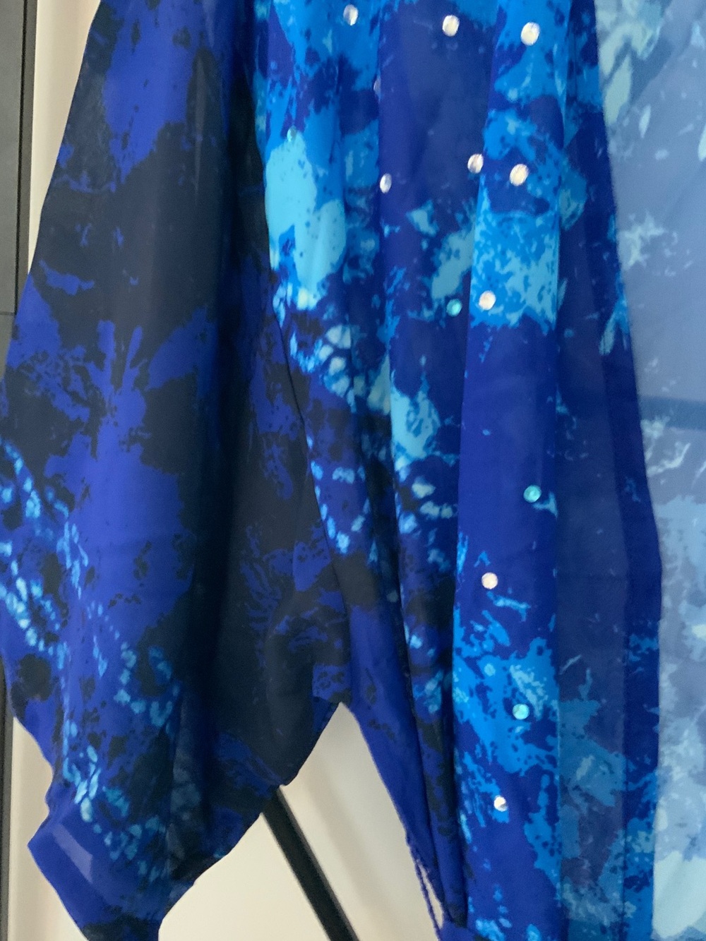 Women’s Blue Tie-Waist Swim Cover-Up Caftan - Picture 3 of 3